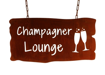 Gartenschild Champagener Lounge